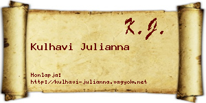 Kulhavi Julianna névjegykártya