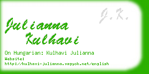 julianna kulhavi business card